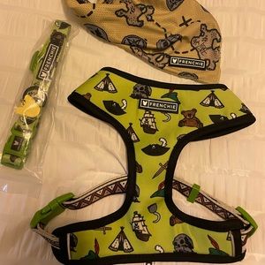 NWOT FRENCHIE harness, collar, & bandana set